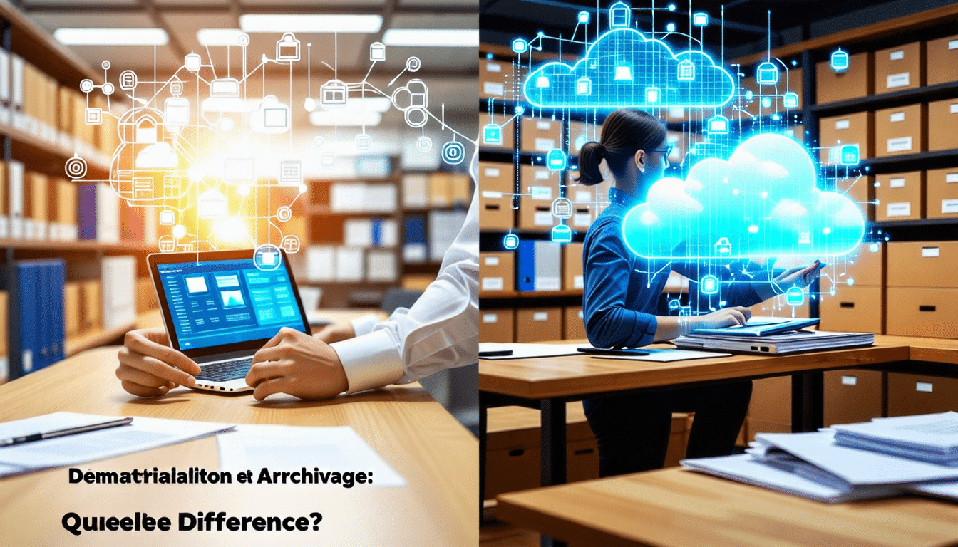 découvrez les différences essentielles entre dématérialisation et archivage. apprenez comment ces deux concepts interagissent et leur impact sur la gestion de l’information en entreprise.