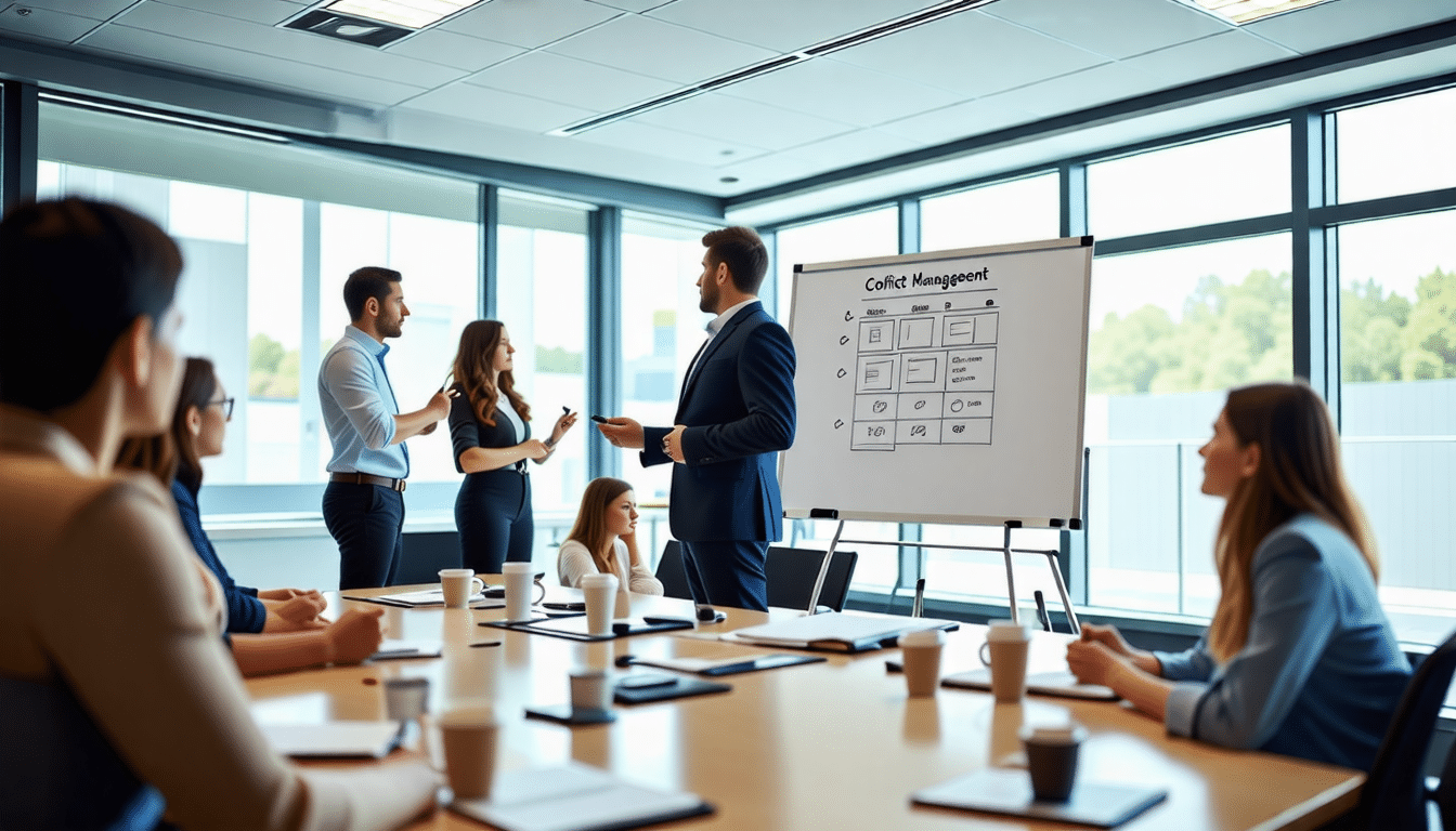 découvrez nos formations sur la gestion des conflits au travail, conçues pour vous aider à développer des compétences essentielles en communication et en résolution de problèmes. améliorez l’harmonie au sein de votre équipe et apprenez à gérer efficacement les différends pour favoriser un environnement de travail productif.