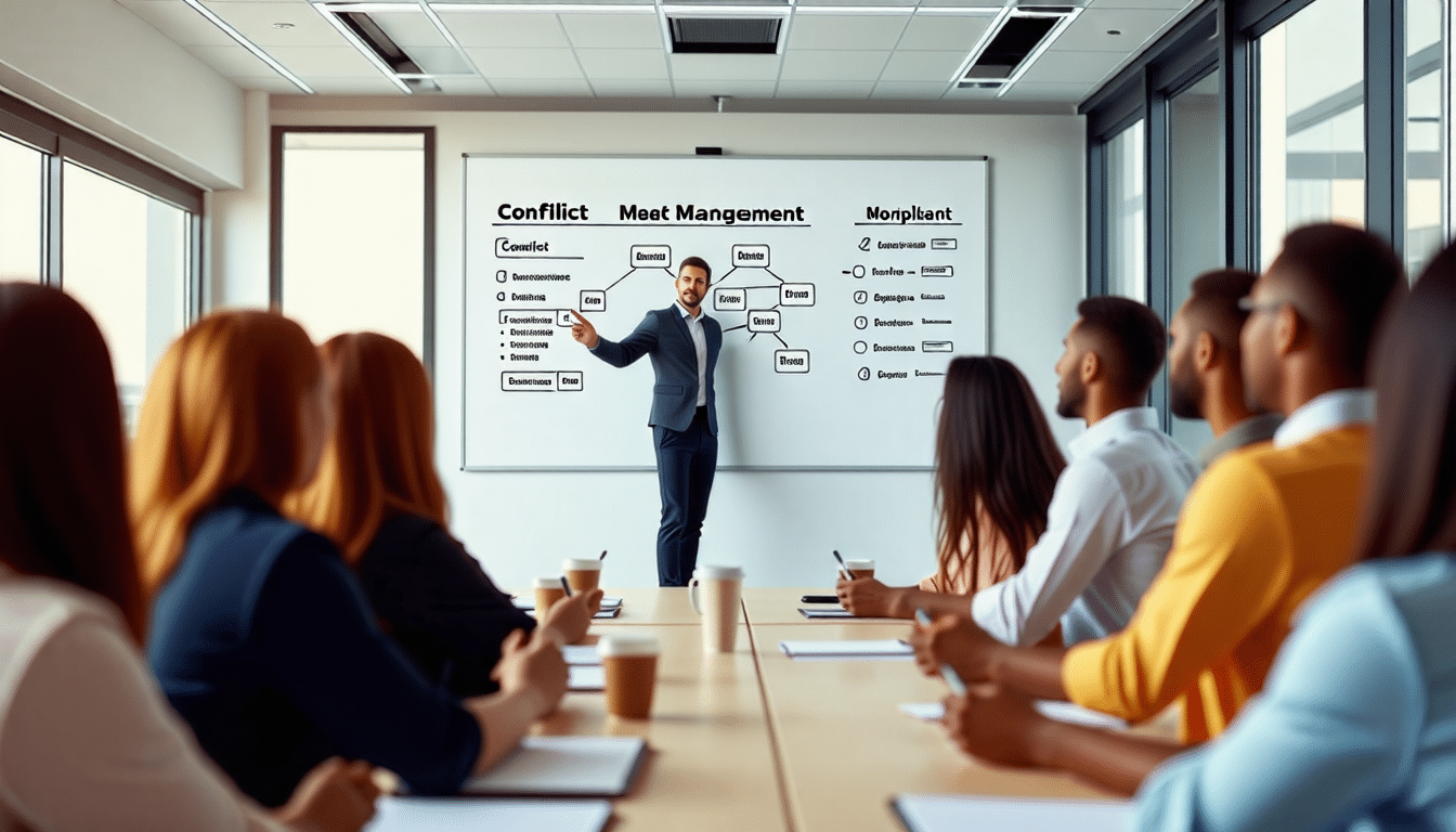 découvrez nos formations sur la gestion des conflits au travail, conçues pour améliorer la communication, renforcer la cohésion d’équipe et résoudre efficacement les tensions. apprenez des techniques pratiques pour gérer les conflits et favoriser un environnement de travail harmonieux.