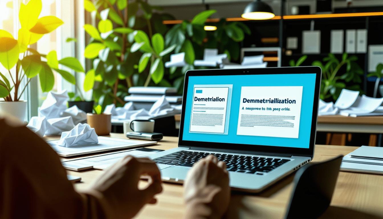 découvrez comment la dématérialisation s’impose comme une solution efficace face à la crise du papier. explorez les avantages de la transition numérique pour votre entreprise, la réduction de l’impact environnemental et l’optimisation des processus de travail.