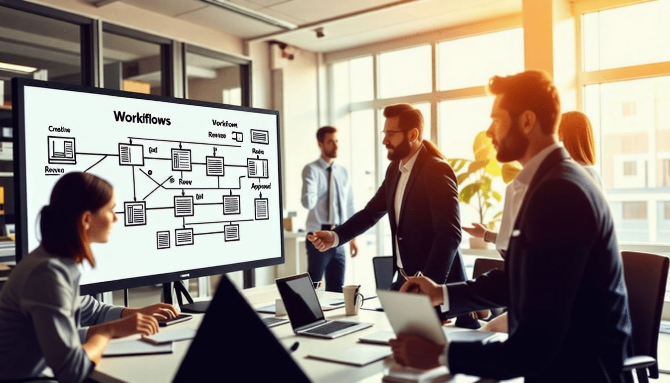 découvrez comment les workflows optimisent la gestion documentaire en automatisant les processus, améliorant la collaboration et garantissant une meilleure conformité. apprenez à transformer votre organisation grâce à une gestion efficace des documents.